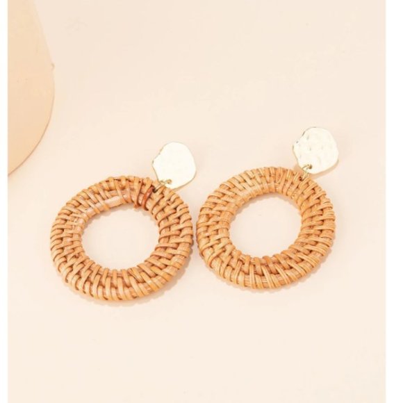 3 for $35 / Long earrings with braided round - Picture 2 of 3